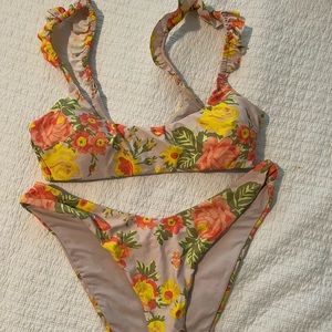 Aerie floral bikini looks like for love and lemons or loveshack fancy